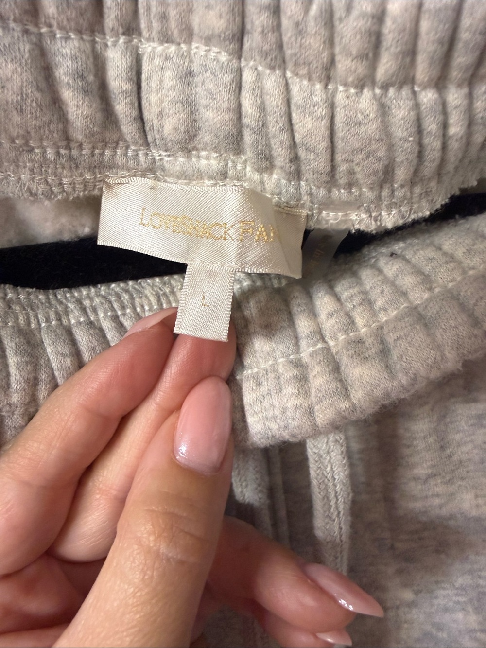 LoveShackFancy Heather Gray Embroidered Lace-Accent Sweatshirt and Sweatpants - Picture 5 of 5